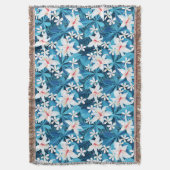 Tropischer Hibiskus Blumenmuster 2 Decke (Vorderseite Vertikal)
