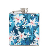 Tropischer Hibiskus Blumenmuster 2 Flachmann (Vorderseite)