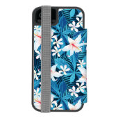 Tropischer Hibiskus-Blumenmuster 2 Incipio iPhone Geldbeutel-Hülle (Folio Rückseite)