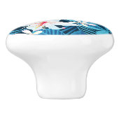 Tropischer Hibiskus Blumenmuster 2 Keramikknauf (Seitenansicht)