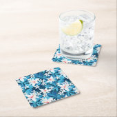 Tropischer Hibiskus-Blumenmuster 2 Rechteckiger Pappuntersetzer (Vor Ort)