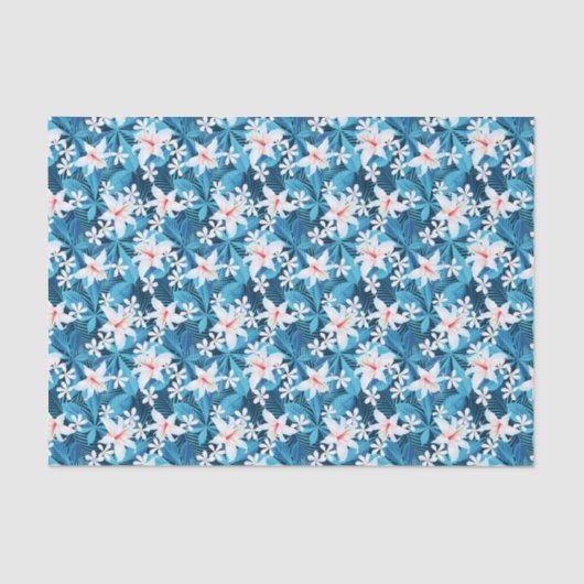 Tropischer Hibiskus-Blumenmuster 2 Seidenpapier (Vorderseite)