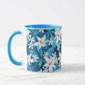 Tropischer Hibiskus Blumenmuster 2 Tasse (Links)