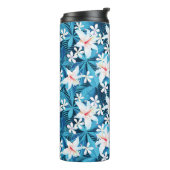 Tropischer Hibiskus Blumenmuster 2 Thermosbecher (Nach links gedreht)