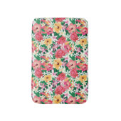 Tropischer Hibiskus-Blumenmuster Badematte (Vorderseite Vertikal)