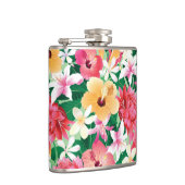 Tropischer Hibiskus-Blumenmuster Flachmann (Rechts)