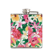 Tropischer Hibiskus-Blumenmuster Flachmann (Rückseite)