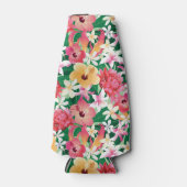 Tropischer Hibiskus Blumenmuster Flaschenkühler (Vorderseite)