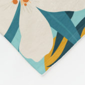 Tropischer Hibiskus Blumenmuster Fleecedecke (Ecke)