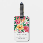 Tropischer Hibiskus-Blumenmuster Gepäckanhänger (Rückseite vertikal)