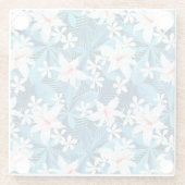 Tropischer Hibiskus-Blumenmuster Glasuntersetzer (Rückseite)