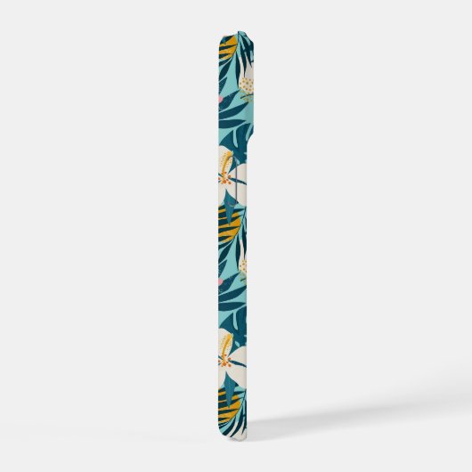 Tropischer Hibiskus Blumenmuster iPhone 15 Hülle (Rechte Seite)