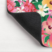 Tropischer Hibiskus Blumenmuster Mousepad (Ecke)