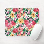 Tropischer Hibiskus Blumenmuster Mousepad (Mit Mouse)