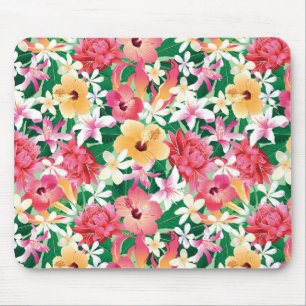 Tropischer Hibiskus Blumenmuster Mousepad