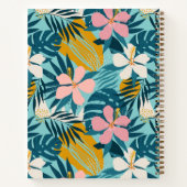 Tropischer Hibiskus Blumenmuster | Name hinzufügen Notizblock (Rückseite)