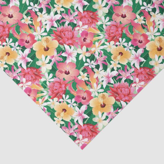 Tropischer Hibiskus-Blumenmuster Seidenpapier (Ausschnitt)