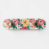 Tropischer Hibiskus-Blumenmuster Skateboard (Horizontal)