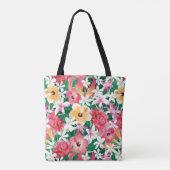 Tropischer Hibiskus-Blumenmuster Tasche (Rückseite)