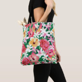 Tropischer Hibiskus-Blumenmuster Tasche (Von Nahem)