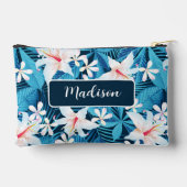 Tropischer Hibiskus Blumenmuster Zubehörtasche (Rückseite)