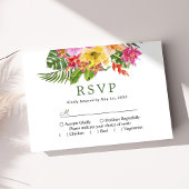 Tropischer Hibiskus Blumenpalmen Hochzeit RSVP