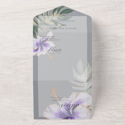 Tropischer Hibiskus-Blumenzwiebeln All In One Einladung (Außenbereich)