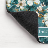 Tropischer Hibiskus-Blüten-Teal Mousepad (Ecke)