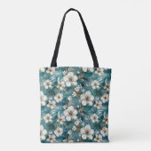 Tropischer Hibiskus-Blüten-Teal Tasche (Rückseite)