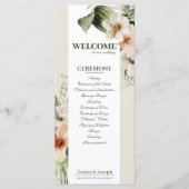 Tropischer Hibiskus Boho Pastel Wedding Programm (Vorderseite)