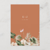 Tropischer Hibiskus boho pastellel Wedding Begleitkarte (Rückseite)