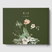 Tropischer Hibiskus boho pastellel Wedding Gästebuch (Rückseite)