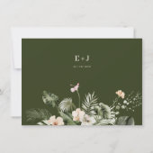 Tropischer Hibiskus boho pastellel Wedding Mitteilungskarte (Rückseite)