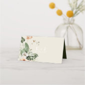 Tropischer Hibiskus boho pastellel Wedding Platzkarte (Rückseite)