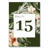 Tropischer Hibiskus boho pastellel Wedding Tischnummer (Rückseite)