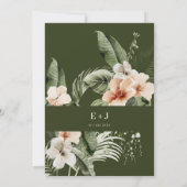 Tropischer Hibiskus Boho Pastellfarben Brautparty Einladung (Rückseite)