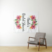 Tropischer Hibiskus Botanischer Luau Hintergrund Wandteppich (Beispiel (Horizontal))