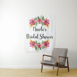 Tropischer Hibiskus Botanischer Luau Hintergrund Wandteppich