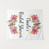 Tropischer Hibiskus Botanischer Luau Hintergrund Wandteppich (Vorderseite (Horizontal))