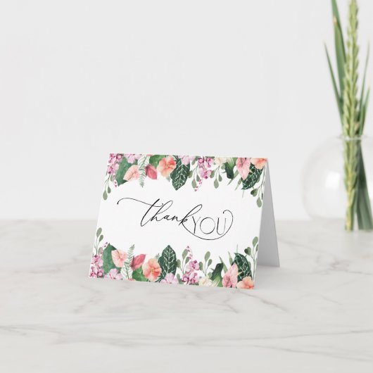 Tropischer Hibiskus Brautparty Danke Karte (Vorderseite)