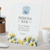 Tropischer Hibiskus Brautparty Mimosa Bar Sign Sockelschild (In Situ)