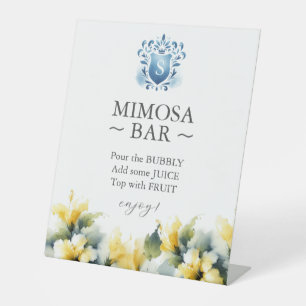 Tropischer Hibiskus Brautparty Mimosa Bar Sign Sockelschild