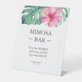 Tropischer Hibiskus Brautparty Mimosa Bar Sign Sockelschild