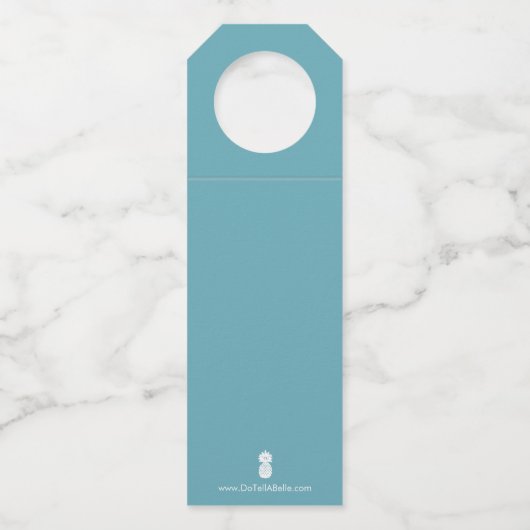 Tropischer Hibiskus Cheers Wedding Wine Labels Flaschenanhänger (Rückseite)