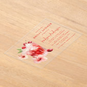 Tropischer Hibiskus Cherry Cocktail Brautparty Acryleinladungen (Ablage )