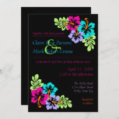 Tropischer Hibiskus - Einladung zur Hochzeit in 12 (Vorne/Hinten)