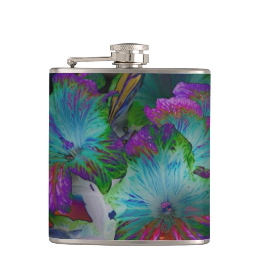 Tropischer Hibiskus Flachmann (Vorderseite)