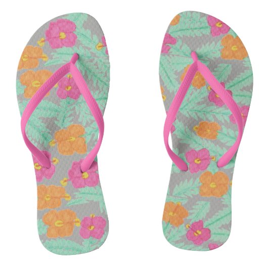 Tropischer Hibiskus FlipFlops Badesandalen (Fußbett)