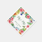 Tropischer Hibiskus Floral Hawaiian Hochzeit Serviette (Ecke)