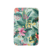 Tropischer Hibiskus: florales nahtloses Muster Badematte (Vorderseite Vertikal)